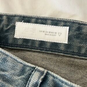 Zara Light Blue Denim Jeans with Branded Waist Label